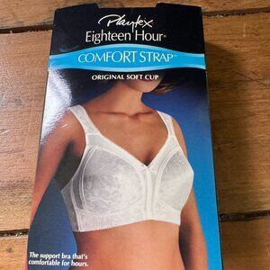 Vintage Playtex Eighteen Hour Bra 38C Soft Cups White New in Box